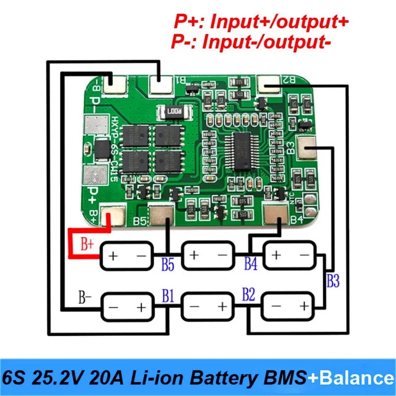 6S 25,2V 15A BMS Lithiumbatterieplatine mit Kompensations 25V Schraubendreher und 24V Massagepistolen Muskelbatteriepack