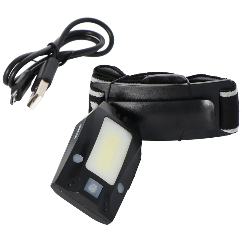 Velamp Metros LED Stirnlampe IH523, akkubetriebener Mulitfunktionsscheinwerfer mit Infrarotschalter inklusive Akku