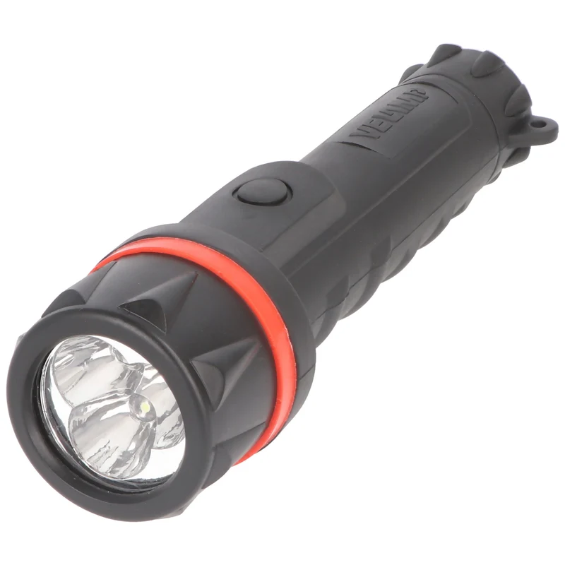 Velamp LED Gummi-Taschenlampe, 3 LEDs, wasserdicht, mit Tragesenkel, Lieferung ohne Batterien