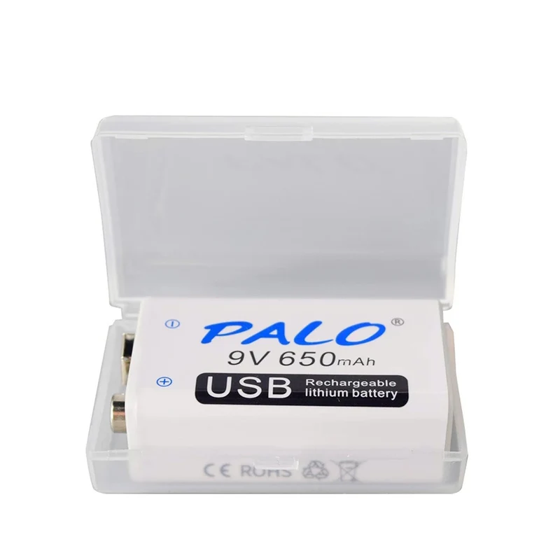 650mAh Micro USB 6F22 9V Lithium-Ionen-Lithium-Batterie für ferngesteuertes Hubschraubermodell-Mikrofonspielzeug