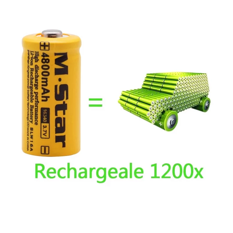 20pcs Kapazität 4800mAh 3,7V Lithium Ionen 16340 Batterie cr123A Batterie für LED Taschenlampe