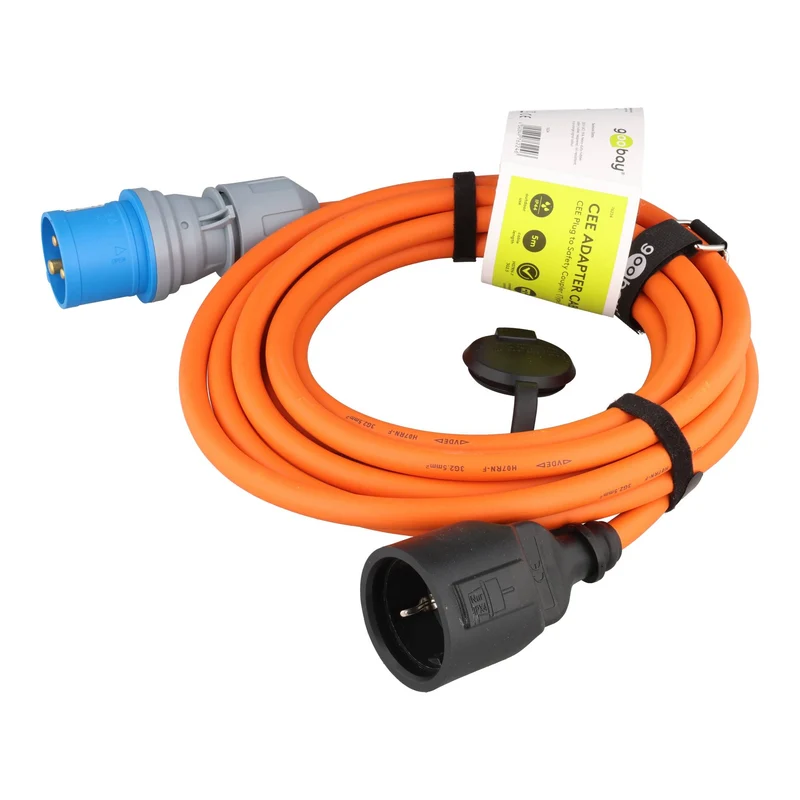 Goobay CEE-Adapterleitung, CEE-Stecker auf Schutzkontakt-Kupplung, 1,5 m