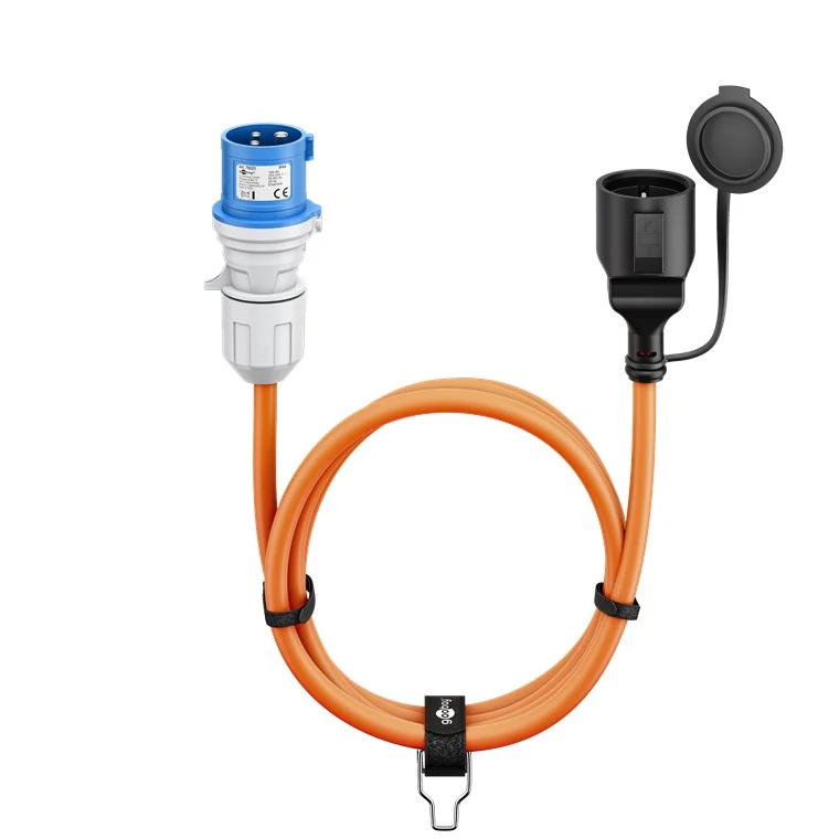 Goobay CEE-Adapterleitung, CEE-Stecker auf Schutzkontakt-Kupplung, 1,5 m