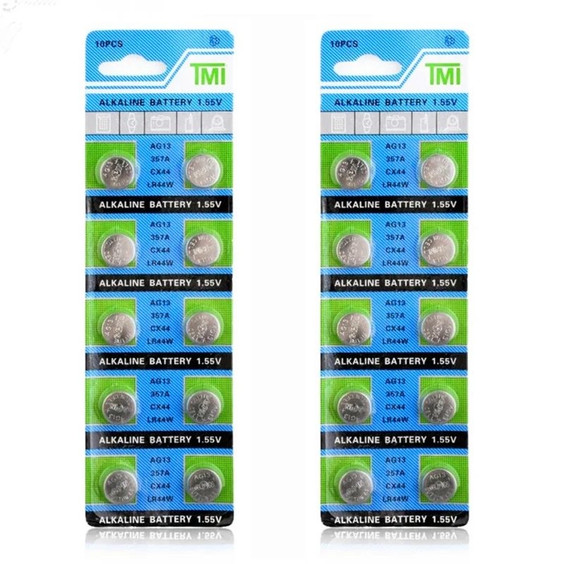 20PCS AG13 Knopfbatterie 1,55V Alkaline Knopfbatterie LR44 357A S76E G13 für elektronische Fernbedienung der Uhr
