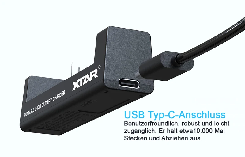 Xtar MC1 - Ladegerät für Li-Ion-Akkus 3,6V/3,7V inkl. USB-Kabel