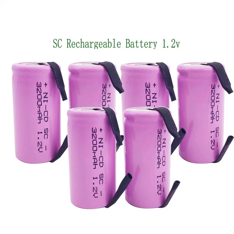12pcs 4/5 SC 3200mAh 1.2V Akku Sub C Ni-cd Akku, mit Bohrmaschine Schraubendreher Schweißstück
