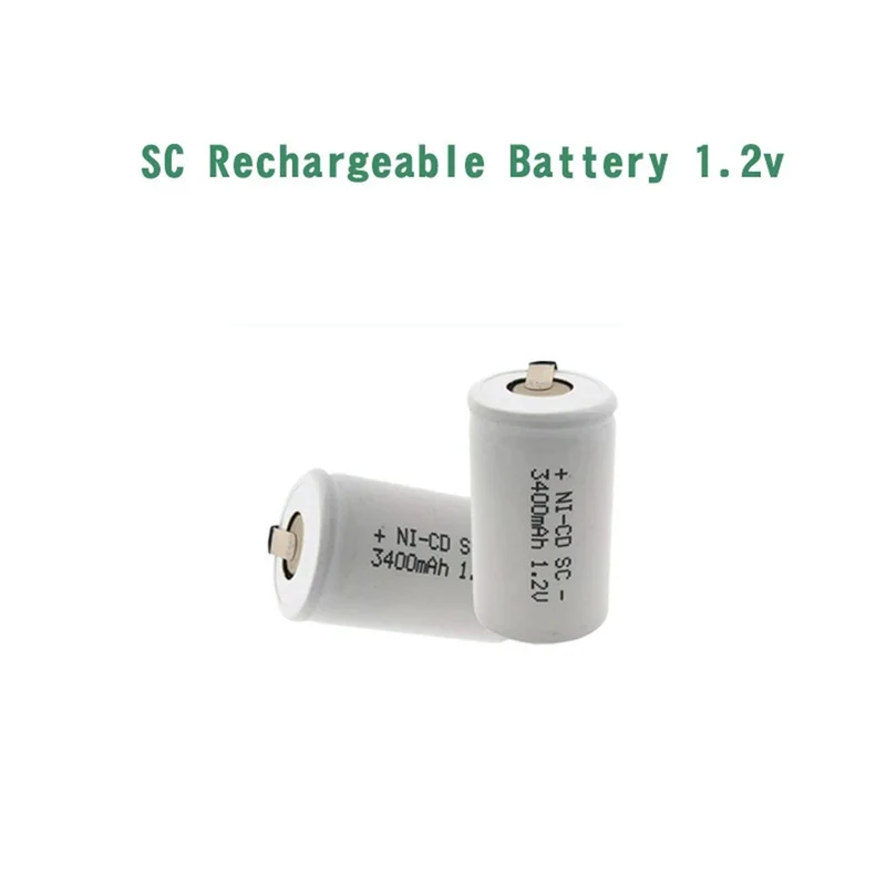 12 STÜCKE SC 3400 mAh 1,2 V Batterie 1,2 V Sub C NI-CD akku, mit Bohrschrauber-Schweißstück