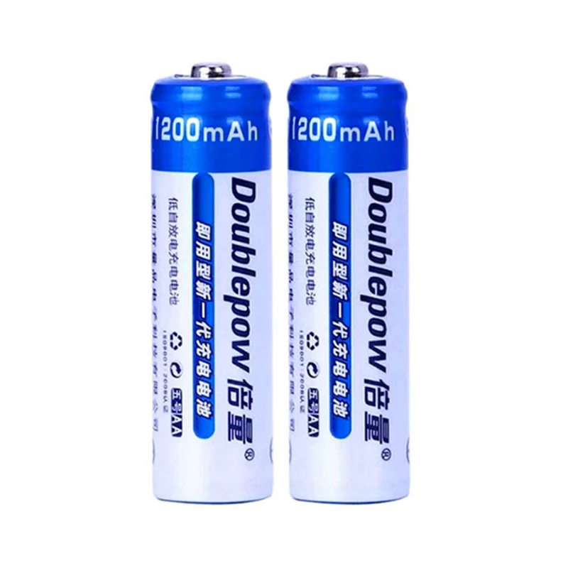 2pcs Hochleistungs-AA 1200mAh Ni-MH-Akku 1,2V AA-Batterie für Spielzeug-Thermometer-Maus-Rechner-Batterie