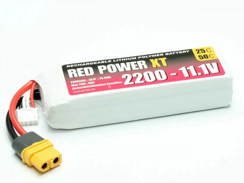 Pichler RED POWER XT LiPo Akku 2200mAh – 11,1V 3S1P mit XT60 Stecker