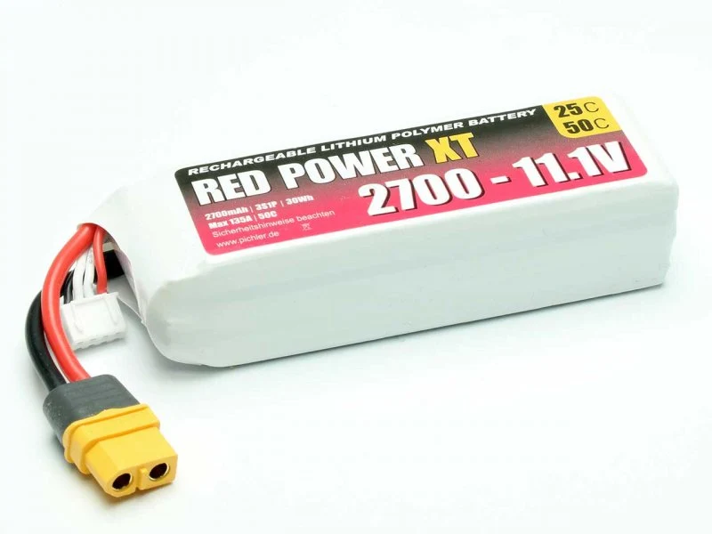 Pichler RED POWER XT LiPo Akku 2700mAh – 11,1 V 3S1P mit XT60 Stecker
