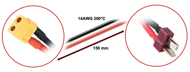 Absima Ladekabel XT60 auf T-plug 15cm