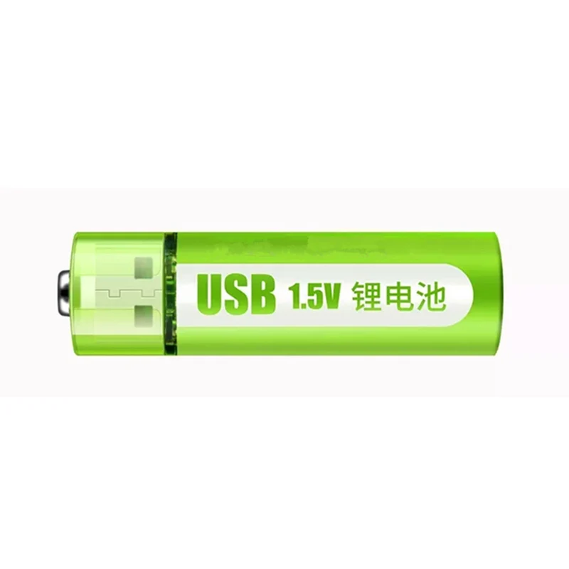 2pcs 1,5V 1400mWh USB AA wiederaufladbarer Lithium-Ionen-Akku für ferngesteuertes Maus-Lüfter-Elektrospielzeug