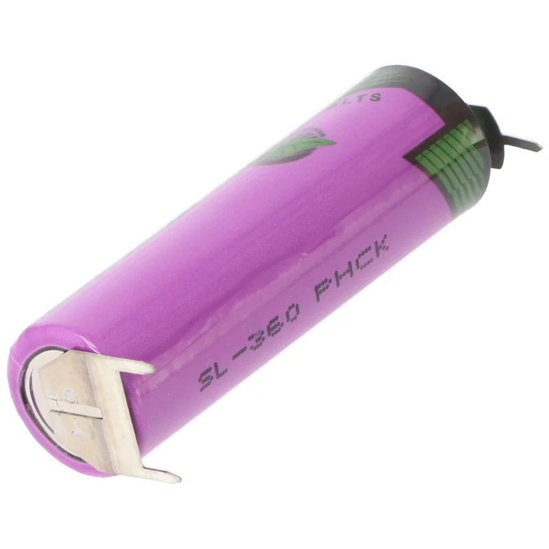 Tadiran Lithium Batterie SL-360/PT mit Lötfahnen mit 3er Print Kontakten