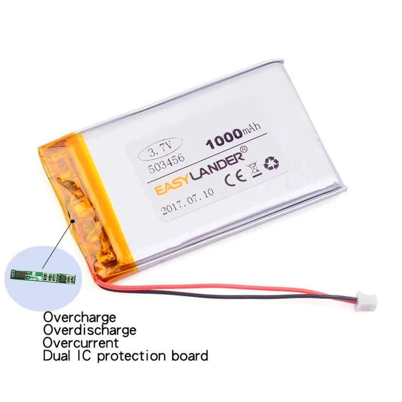 503456 503356 3.7V 1000mAh für GPS-Tracker MP4 MP5 DVR Lautsprecher Spielzeug E Book 503455