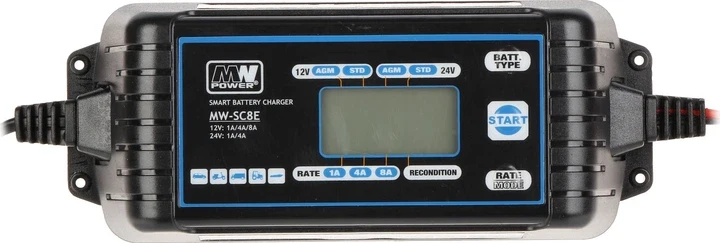MW Power Ladegerät 12V 1A/4A/8A 24V 1A/4A