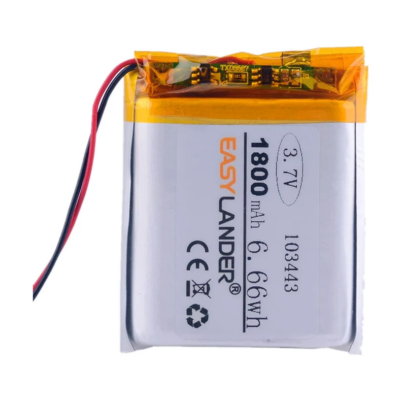 3,7 V Lithium Polymer Akku 103443 1800 MAH GPS Navigationsgerät Auto DVR Radio td V26 jh md07d