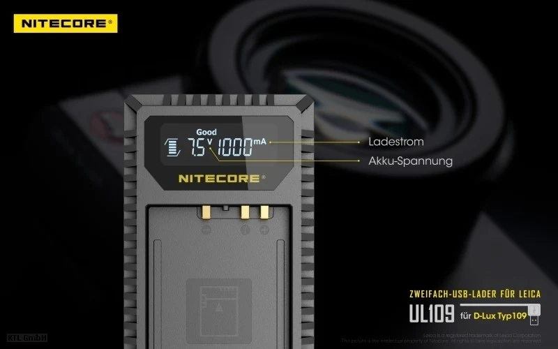 Nitecore UL109 USB-Ladegerät für Leica Cameras