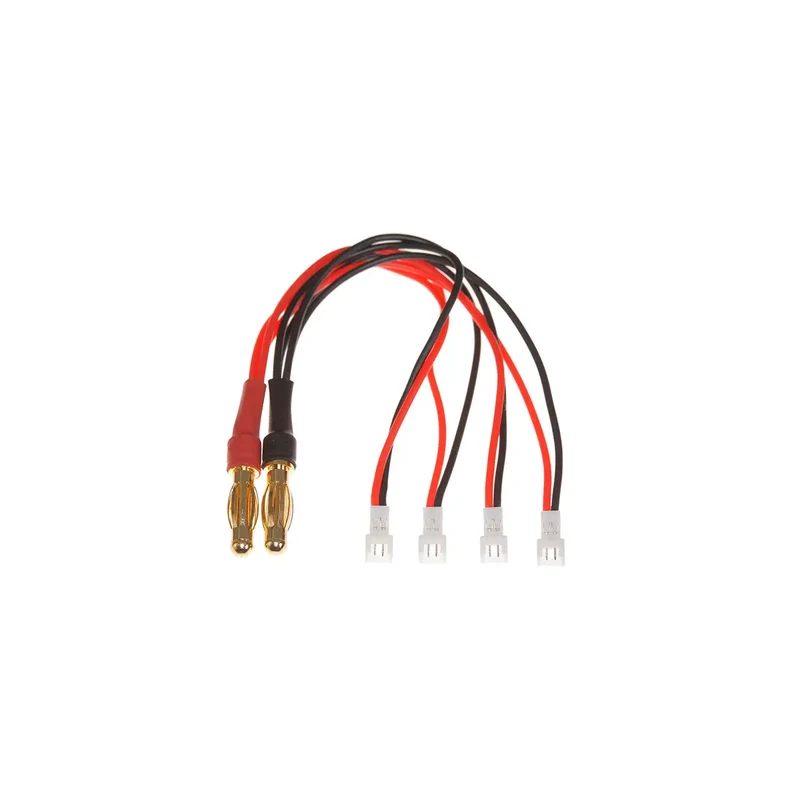 Mylipo Ladeadapter 4-fach parallel JST PH1.25 2 Pin Buchse --> 4mm Goldstecker