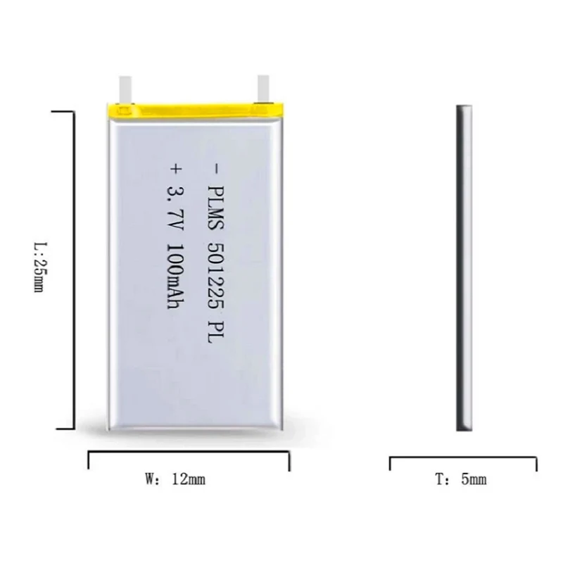 501225 511124 501025 heißer verkauf kleine batterie 501225 3,7 V 100mAh lipo batterie für digitale produkte