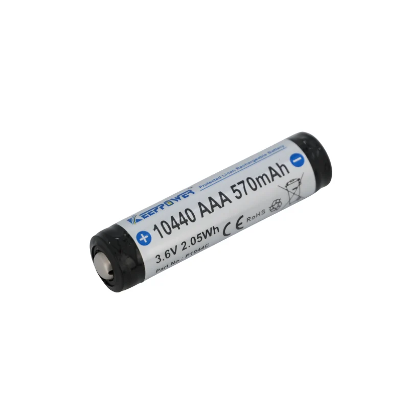 Keeppower 10440 - 570mAh 3,6V Lithium-Ionen-Zelle (mit Schutzelektronik) P1044C