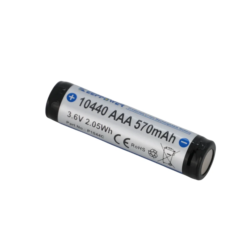 Keeppower 10440 - 570mAh 3,6V Lithium-Ionen-Zelle (mit Schutzelektronik) P1044C