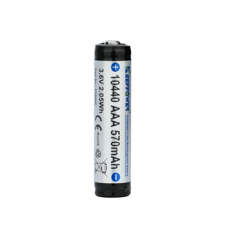Keeppower 10440 - 570mAh 3,6V Lithium-Ionen-Zelle (mit Schutzelektronik) P1044C