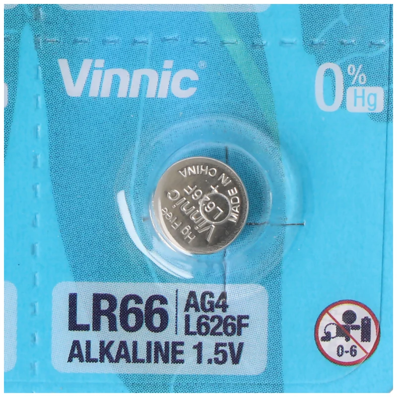 Vinnic AG 4 Batterie, LR66, L626F, V376, V377 Knopfzelle LR626 Batterien, 1,5V typisch 18mAh (10 St.)