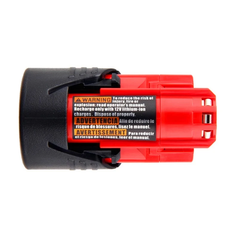 2PCS Werkzeugakku für Milwaukee M12 12V 2000mAh Lithium-Ionen-Lithium-Ersatzakku 48-11-2401