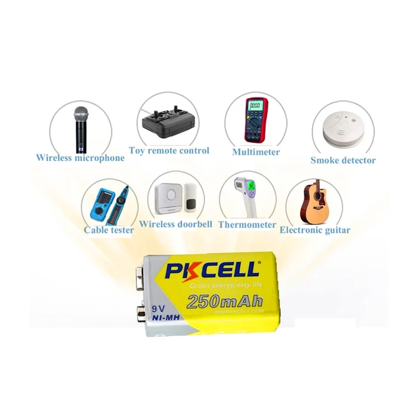 1PCS 9V Elektronische thermometer Batterien NIMH 250mAh Akku Überlegene mn1604 6f22 e22 mn1604 522