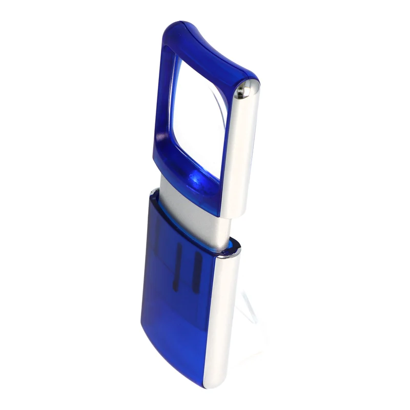 AccuCell Lupe mit LED-Beleuchtung und 3fach Vergrösserung Farbe Blau, inklusive 2 CR1130 Lithium Batterien