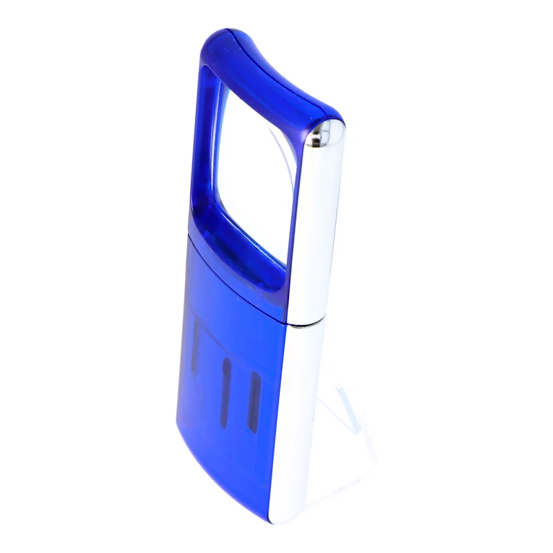 AccuCell Lupe mit LED-Beleuchtung und 3fach Vergrösserung Farbe Blau, inklusive 2 CR1130 Lithium Batterien