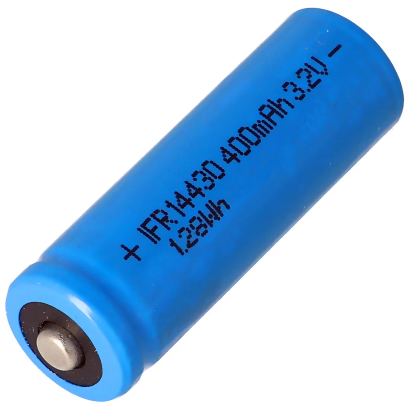IFR 14430 400mAh 3,2V LiFePo4 Akku mit Kopf 43,8x14,2mm, ungeschützt