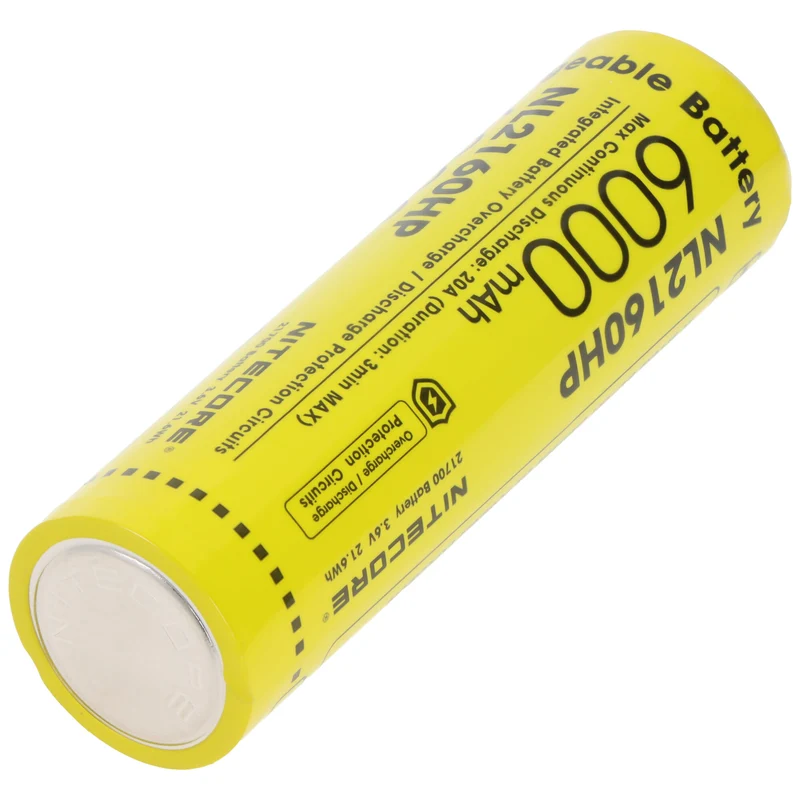 Nitecore 6000mAh Li-Ion Akku Typ 21700, 75,4x22mm mit Schutzschaltung, max. 20A Entladestrom