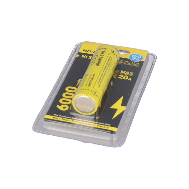 Nitecore 6000mAh Li-Ion Akku Typ 21700, 75,4x22mm mit Schutzschaltung, max. 20A Entladestrom