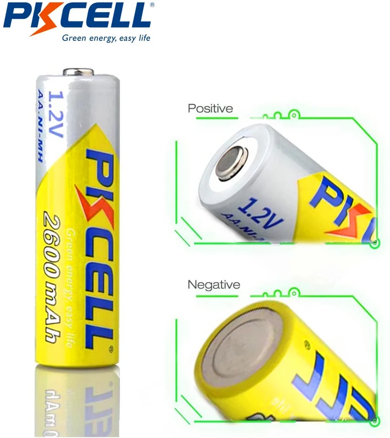 4Pcs Ni Mh AA Batterien 2600mAh 1,2 V NiMh Akku 2A Batteria Zelle Für Taschenlampen Kamera Spielzeug