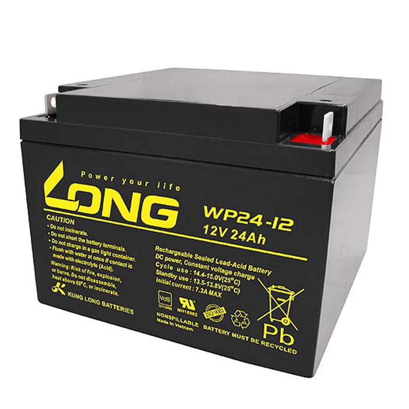 Kung Long WP24-12 Akku PB Blei 12 Volt mit 24Ah und M5 Flachpol Anschluss