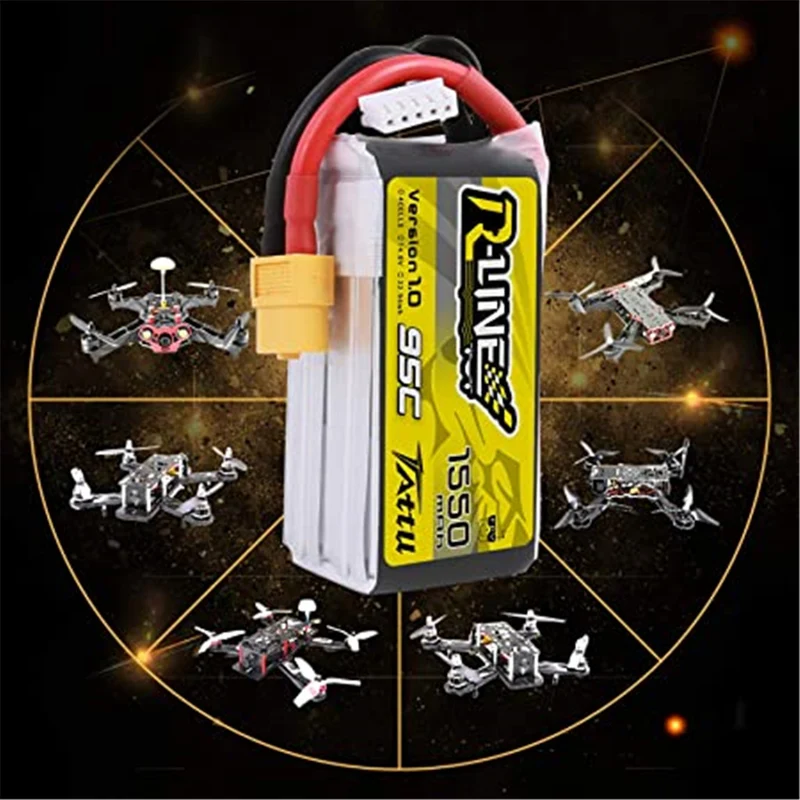 Akku Pack 1550mAh 14.8V 95C 4S for FPV Racing Quadcopters Helikopter Flugzeuge und Modellboote
