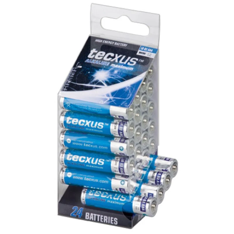 Tecxus 24er Sparpack Micro AAA LR03 UM4 Alkaline Batterie