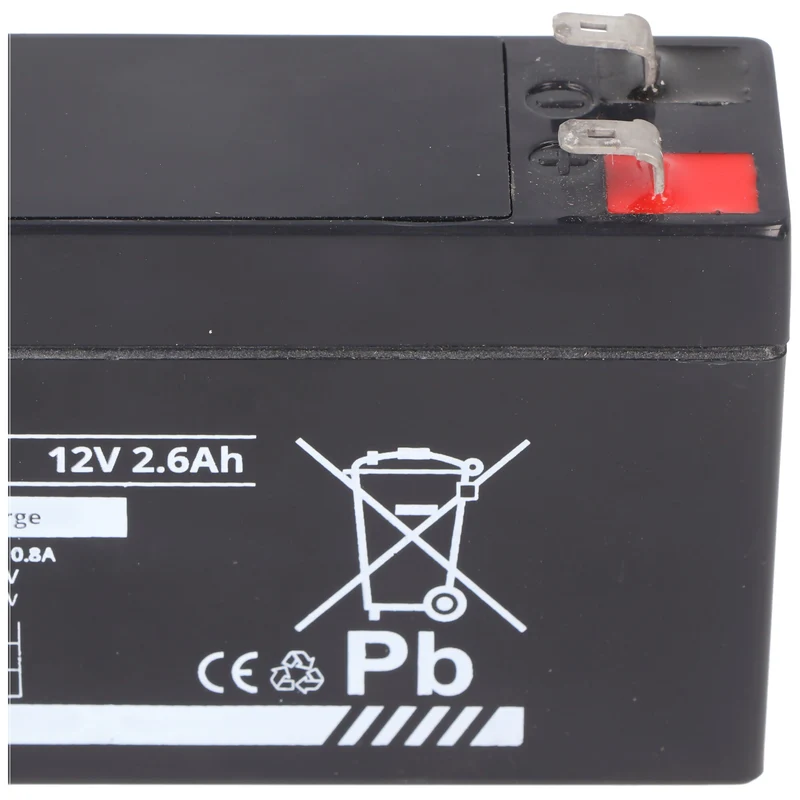 PBQ Bleiakku 2.6-12V, 12 V 2,6Ah, Abmessungen 178x34x61mm, kompatibel zu Alarmguard CJ12-2.6AH
