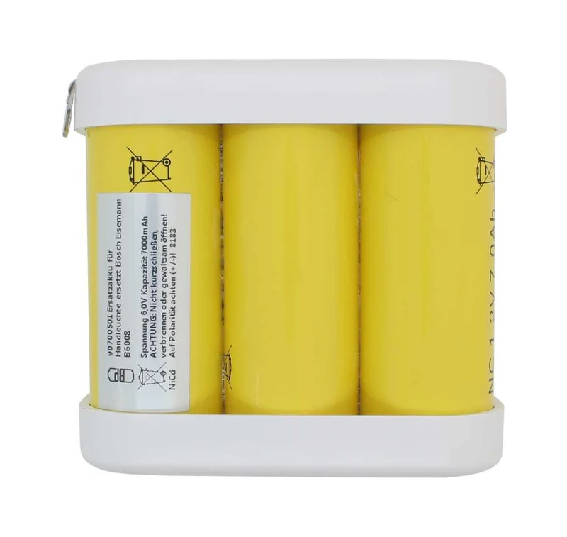 AccuCell Ersatzakku für Handleuchte NiCd 6,0V 7000mAh ersetzt Bosch Eisemann B6008