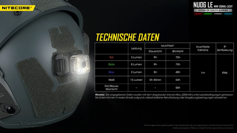 Nitecore Stirnlampe NU06LE - Signallampe