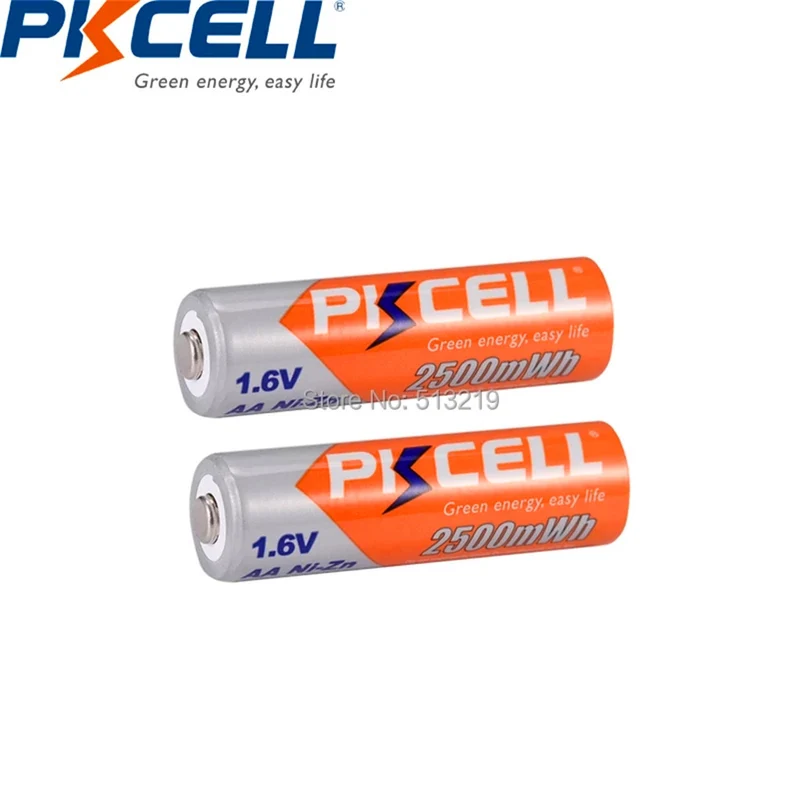 50PCS 1,6 v AA NI ZN batterie akkus 2500mWh 2A batterie aa wiederaufladbare Für Kamera
