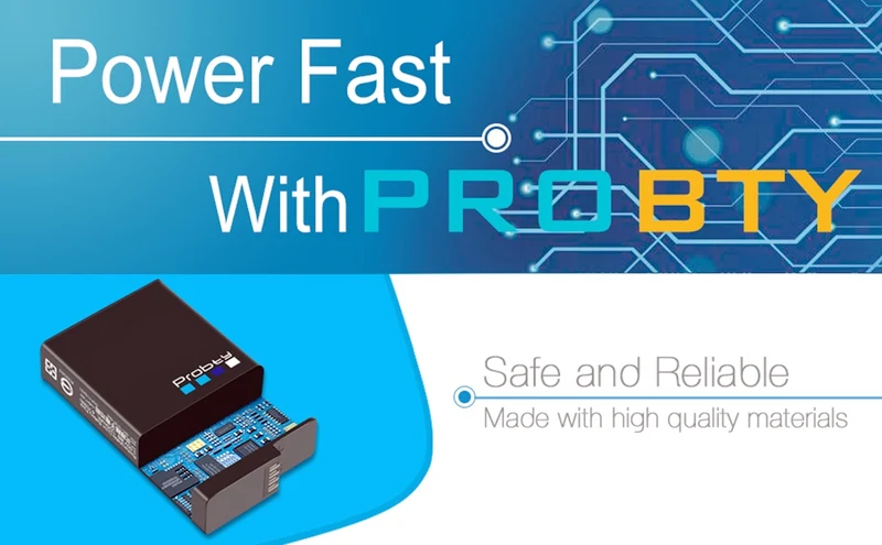 3 Stück 1220mAh Akku Original Probty und Ladegerät für GoPro Hero 7 Hero 6 Hero 5 Schwarz