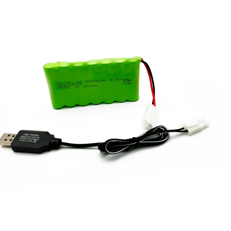 8,4V 2400mAh RC Akku, wiederaufladbarer NI-MH AA Akkupack für ferngesteuertes Spielzeug, Beleuchtung, Elektrowerkzeuge