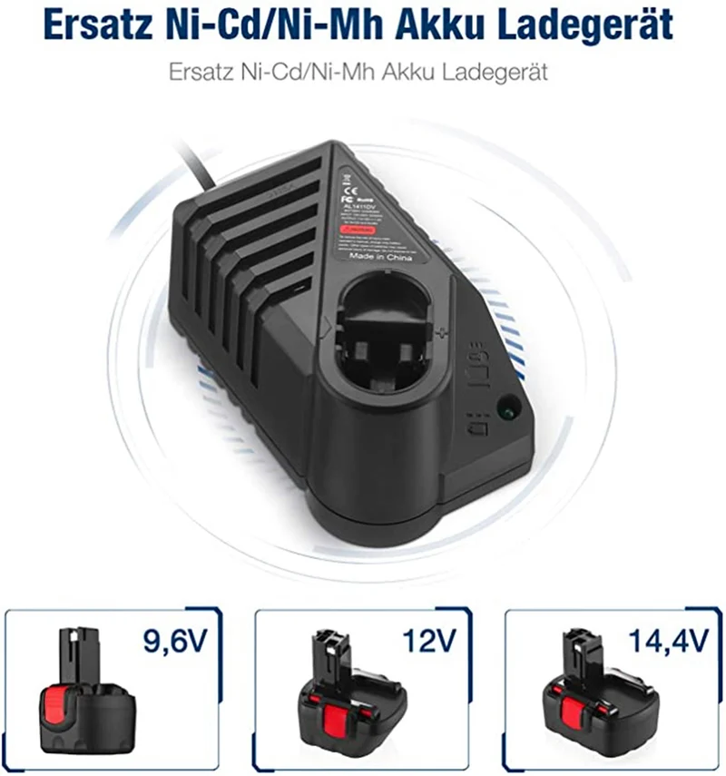 Verbessertes Ladegerät 7.2V - 18V Akku GSR7.2 GSR9.6 GSR12 GSR14.4 BAT038 BAT048