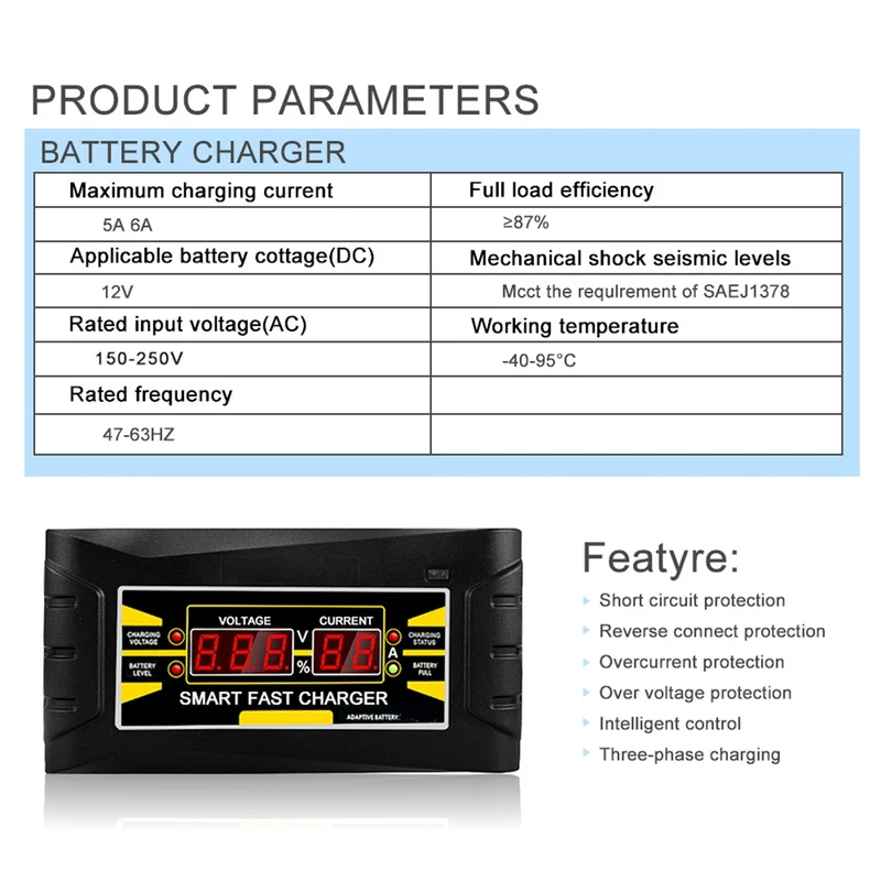 Smart Auto Batterie Ladegerät 12V 6A (EU plug)