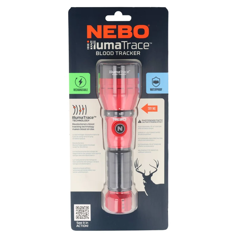 Nebo IllumaTrace – Präzise Blutspurenerkennung bis 80 m, LED Taschenlampe mit 190 Lumen, ideal auch für Jäger und Jagdvereine und Jägervereinigungen