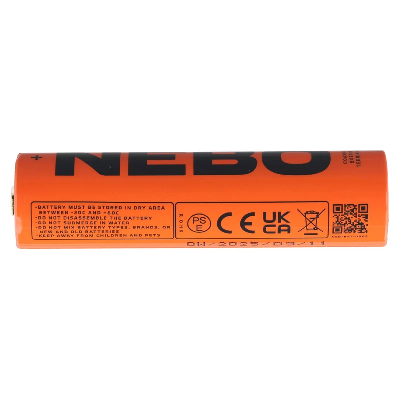 Nebo Akku 18650, 3,7 Volt 3200mAh, nur für SLYDE KING 2K und BIG LARRY PRO , mit USB-C Ladeanschluss, 71,9 x 18mm