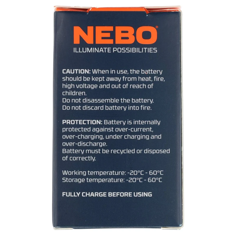 Nebo Akku 18650, 3,7 Volt 3200mAh, nur für SLYDE KING 2K und BIG LARRY PRO , mit USB-C Ladeanschluss, 71,9 x 18mm