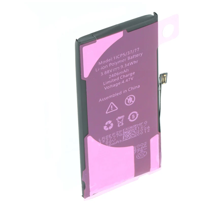 AccuCell Akku passend für Apple iPhone 13 Mini, Li-Polymer, 3,88V, 2406mAh, 9,3Wh, built-in, ohne Werkzeug